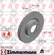 Stabdžių diskas ZIMMERMANN 150.1291.20 kaina