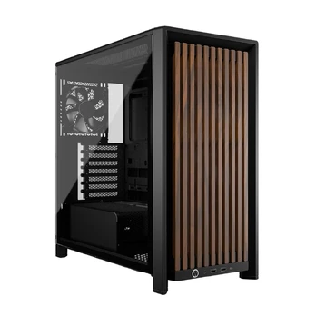 CORSAIR Geh Midi FRAME 4000D RS Wood Mid-Tower, Juodas/Walnut