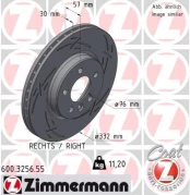 Stabdžių diskas ZIMMERMANN 600.3256.55 kaina