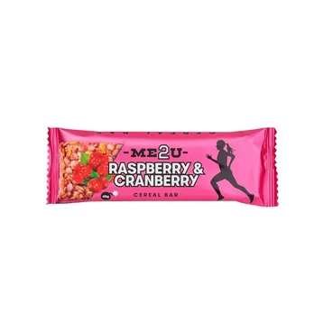 Javainių batonėlis ME2U RASPBERRY & CRANBERRY, 45 g