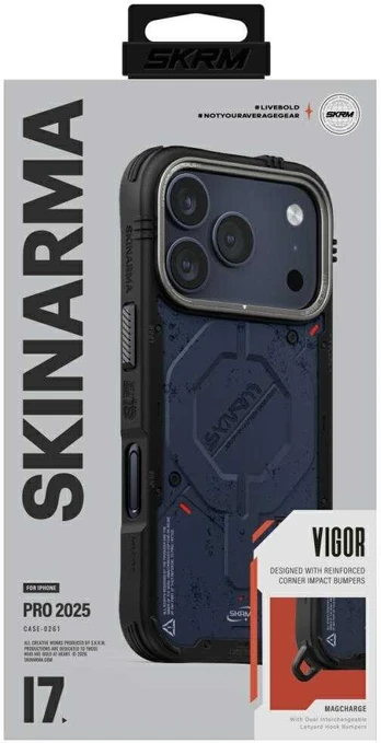 Dėklas Skinarma Vigor MagSafe do iPhone 17 Pro mėlyna
