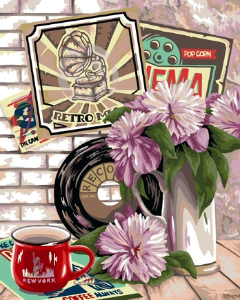 Tapybos Pagal Skaičius Rinkinys - Retro 40x50 cm B083