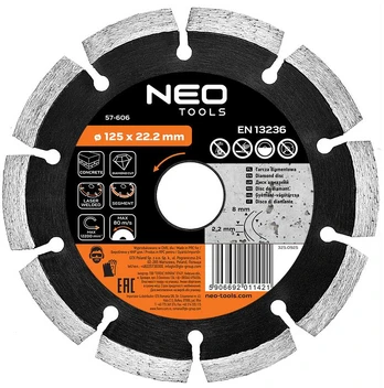 Neo Tools Deimantinis diskas 125 x 22,2 mm, segmentuotas, suvirintas lazeriu