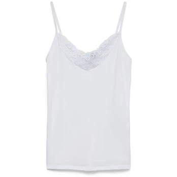 Marškinėliai moterims, Balta, VMINGE LACE SINGLET