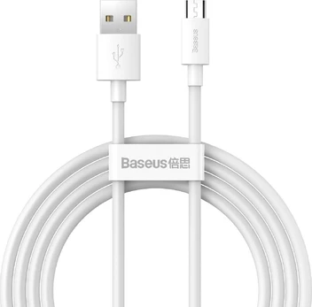 Kabelis Baseus BSU2080WHT, Micro USB/USB, 1.5 m, balta