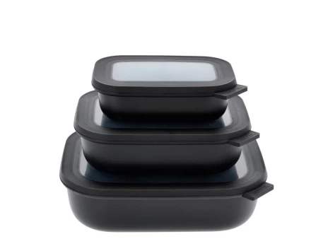 Mepal - Cirqula Low Rect Bowl Set - Black (14599)