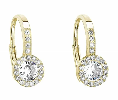 Evolution Group Elegant auksinis-plated earrings with crystals 11202.1