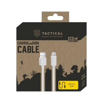 Tactical Smooth Thread Cable USB-A|Lightning 0.3m Baltas