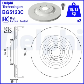 Stabdžių diskas DELPHI BG5123C