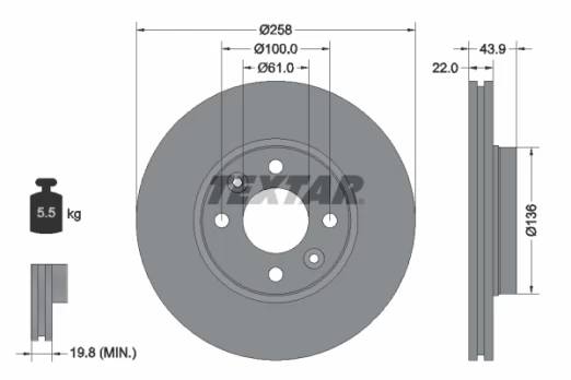 TEXTAR 92241503 Brake Disc