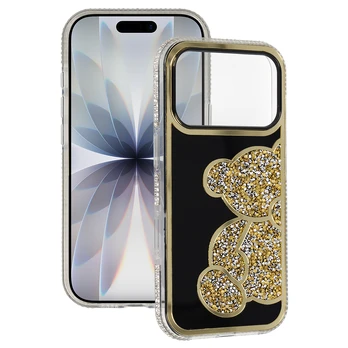Tel Protect Teddy Bear dėklas skirtas Apple iPhone 17 Pro Max aukso spalvos