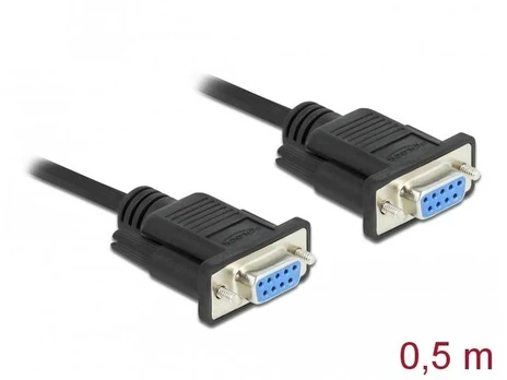 KABELIS TRANSMISYJNY SZEREGOWY 9F/9F RS232 0.5M NULL MODEM DELOCK