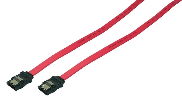 LogiLink SATA Kabelis mit Arretierung 0.9m raudona