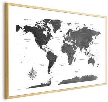 Artgeist Plakatas - Monochromatic Map