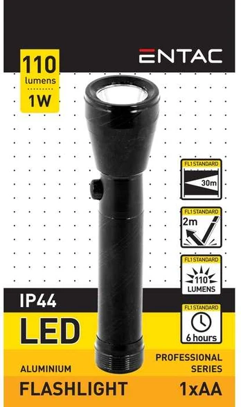 Žibintas Entac, 1W, 1AA, Alu, 110lm