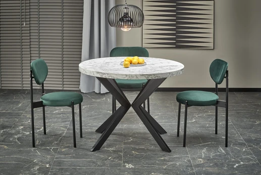 Stalas PERONI Spalva: Baltas marmuras + Juoda