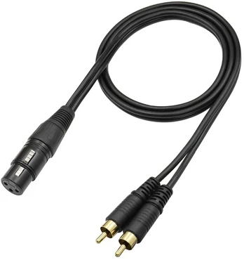 Xlr į 2 Rca Stereo Audio Kabelis, 1m