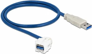 DELOCK Keystone Modul USB3.0 A Bu 250° > USB3.0 A St Kabelis w