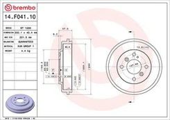 Stabdžių būgnas BREMBO 14.F041.10