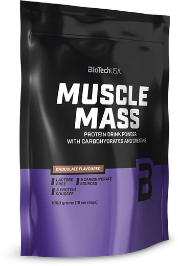 Biotech Muscle Mass 1000 g. (Vanilla skonis )
