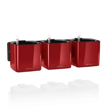 Vazonai Lechuza Cube Glossy, raudona, 3vnt. 13525