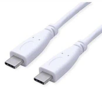 VALUE USB 3.2 Gen 2 kabelis, PD (maitinimo) 20V5A, su Emark, C-C, M/M, baltas, 0,5 m