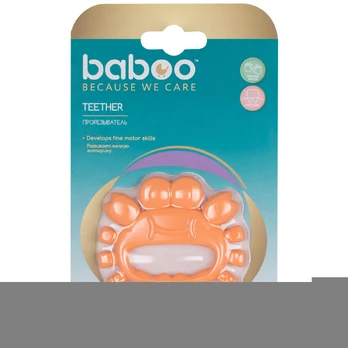 Baboo kramtukas silikoninis, 4+ mėn, Krabas