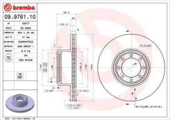 Stabdžių diskas BREMBO 09.9761.10 kaina