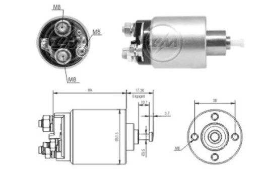 Solenoidinis jungiklis, starteris ERA ZM1961