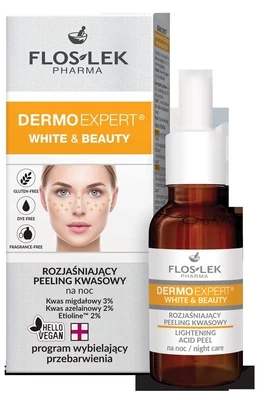 Veido pilingas Floslek Dermo Expert White & Beauty, 30 ml, moterims