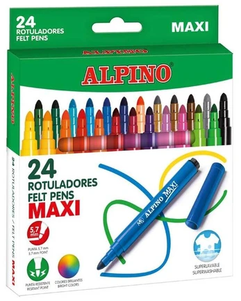 Flomasteriai ALPINO Maxi, 24 sp.