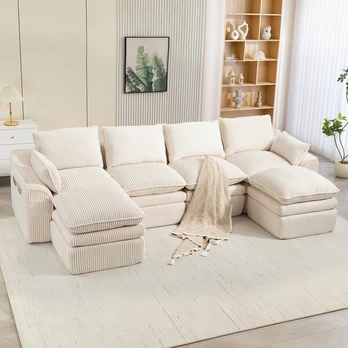 Modulinė sofa, 4 vietų, su 2 taburetėmis, 335x167 cm