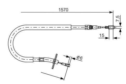 Trosas, stovėjimo stabdys BOSCH 1987477860