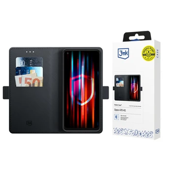 3MK Wallet Case Oppo A78 4G juoda/juodas