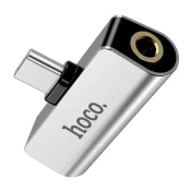 Adapteris Hoco LS26 iš Type-C į Type-C + 3,5mm sidabro spalvos kaina
