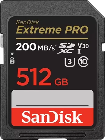 „SanDisk Extreme PRO 512 GB SDXC“ 10 klasės atmintinė