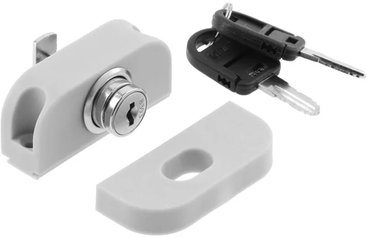 Lock for sliding door systems (lock + plastikas) sidabrinis