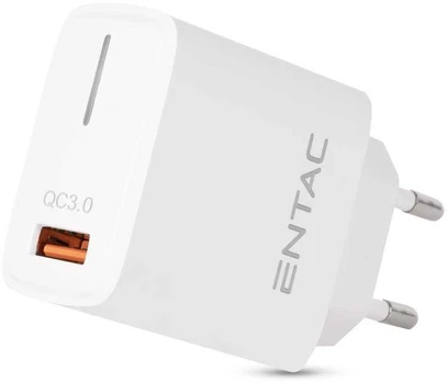 Entac greitas įkroviklis USB-A 18W baltas