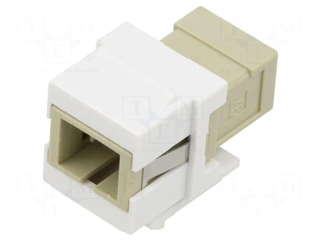 Fiber optic coupler | white | push-in | SC,both sides
