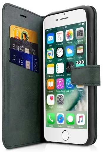 Dėklas ITSKINS BOOK cover til iPhone 8 / 7 / 6s / 6®. Mørk grøn