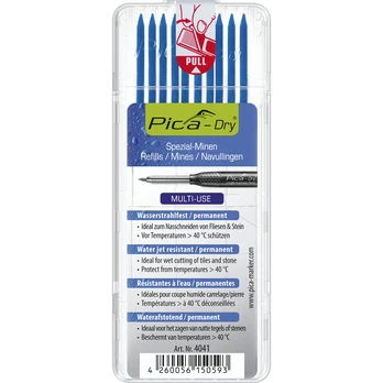 Grafitinės šerdys PICA 4041 mėlynos 2,8mm, 10vnt.
