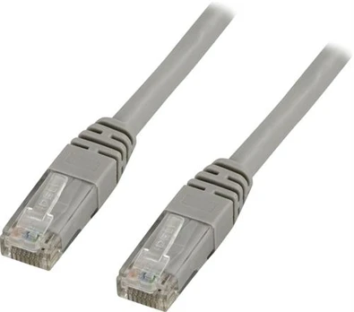 DELTACO U / UTP Cat5e patch kabelis, 3m, 100MHz, Delta-certified, pilkas / 3-TP