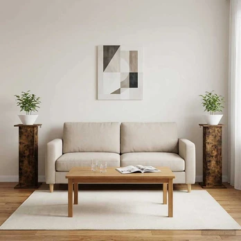 Augalų stovas 2 pcs Dūminio ąžuolo 30,5 x 30 x 80,5 cm