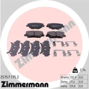 Stabdžių trinkelių rinkinys, diskinis stabdys ZIMMERMANN 25757.175.2 kaina