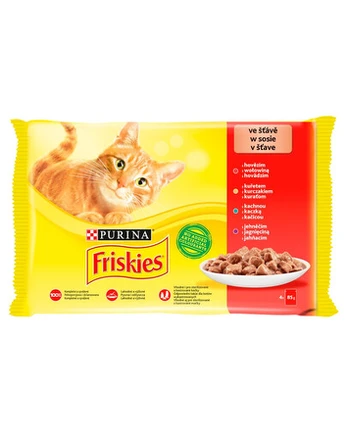 FRISKIES mėsos miksas Mulipack 4x85g drėgnas kačių maistas