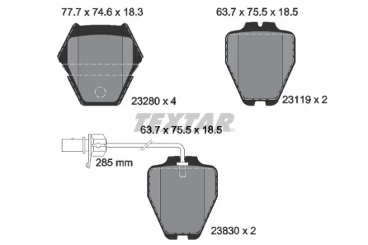 TEXTAR 2328001 Brake pad set