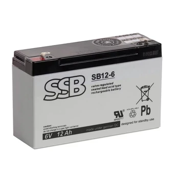 Akumuliatorius (AGM) SSB SB (12Ah, 6V, F1, VRLA)