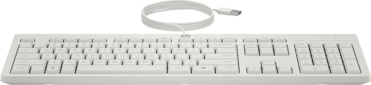 HP 225 G2 USB Wired Mouse Keyboard Combo, Copilot Key - Cashmere White - ESTONIAN
