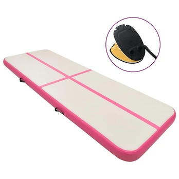 Pripučiamas gimnastikos kilimėlis, rožinis, 400x100x20cm, PVC