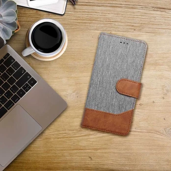 Dėklas JEANS Book for IPHONE 16 Plus pilka